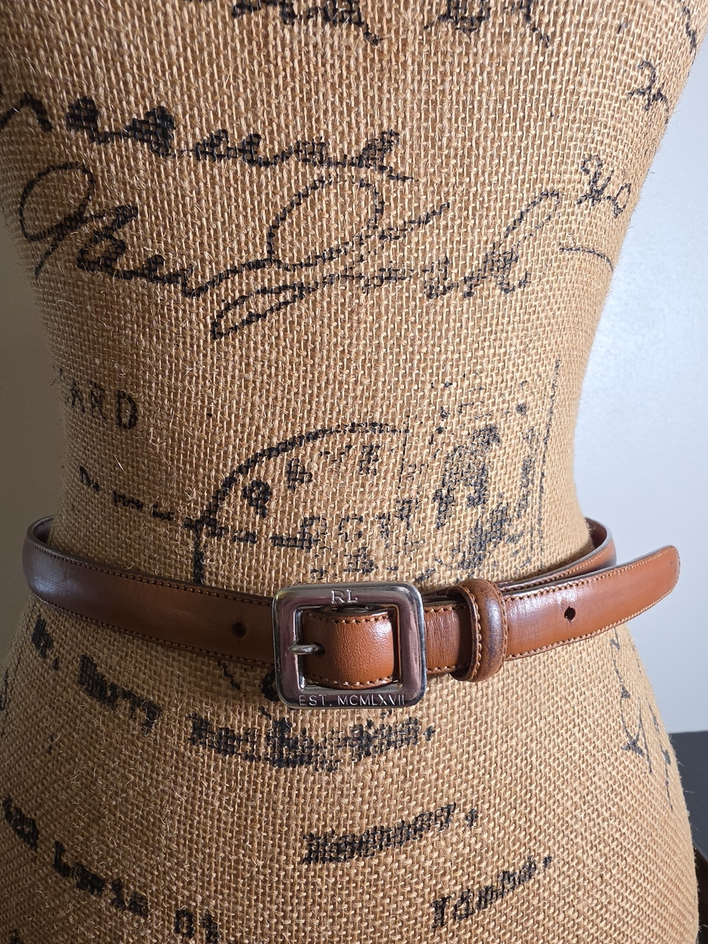 Ralph Lauren Brown Leather Women's Belt with Signature Buckle